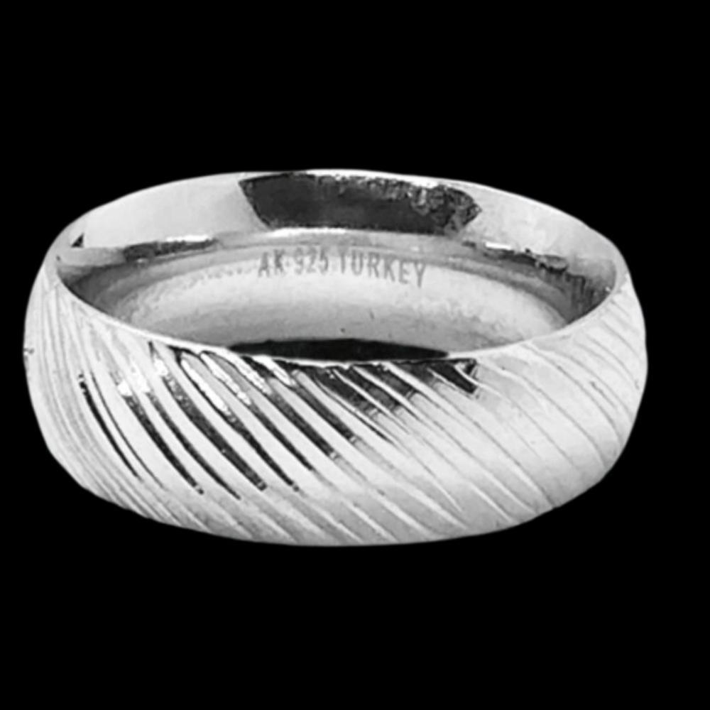 Atasay Kuyumculuk Sterling Silver Textured Band Ring | Size 7.75 | NWOT
